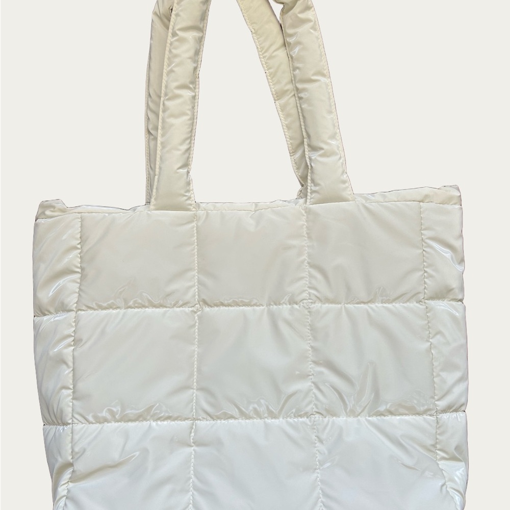 Forever 21 White Quilted Tote Bag